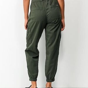 SUPPLIES Dark Green Camo Cargo Joggers w Drawstring Waist & Zip Ankles